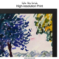 Serene Waterscape Wall Art, Impressionist Style Painting, Landscape Fine Art, Nature Inspired Decor, Calming Home Accent (138 characters) - Tawshia