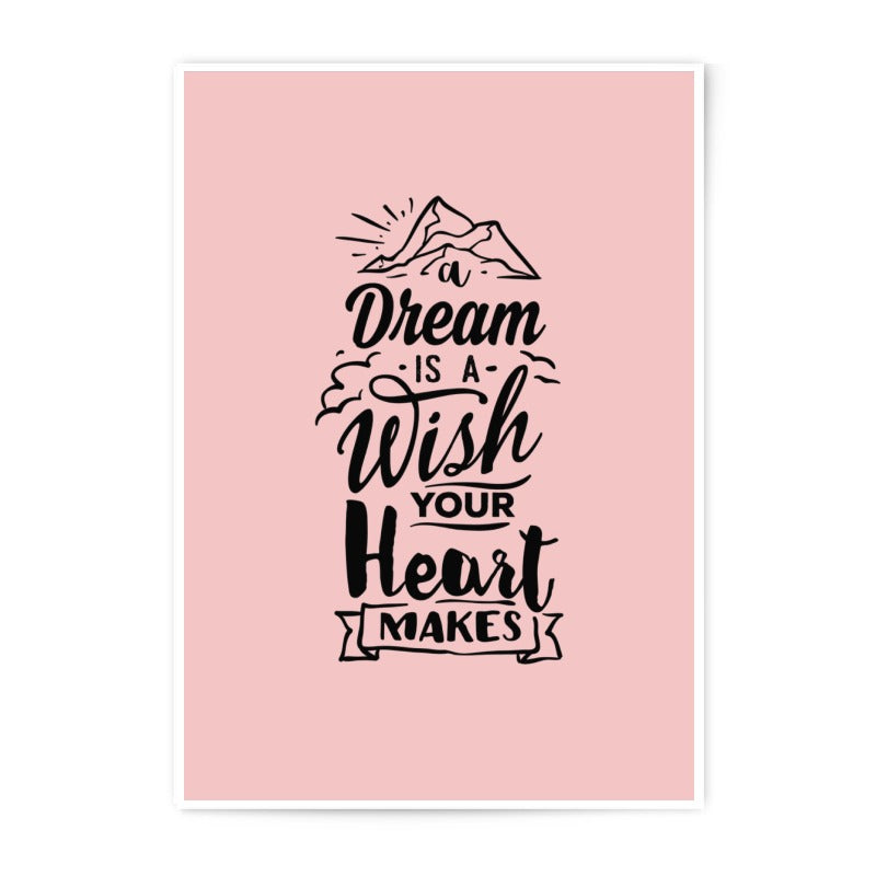 Dream Wish Photographic Prints, Inspirational Home Decor, Motivational Wall Art, Typography Print, Heart Wish Art, Modern Art Prints - Tawshia