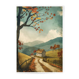 Autumn Cabin Photographic Print, Fall Landscape Photo, Country Home Art, Scenic Mountain View, Rustic Wall Decor, Nature Photography - Tawshia