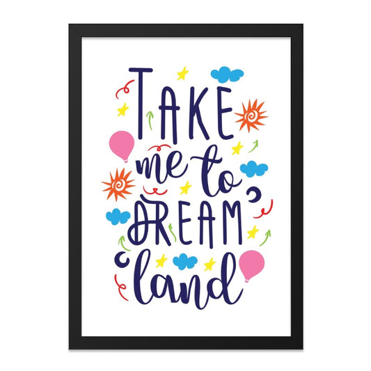 Dreamland Wall Art, Kids Room Decor, Inspirational Quote Print, Playroom Art, Nursery Wall Decor, Colorful Wall Art - Tawshia