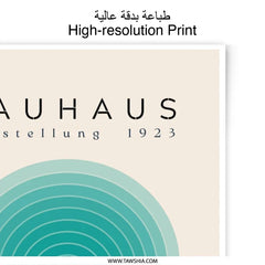 Bauhaus Ausstellung 1923 Photographic Print, Teal Arch Poster, Abstract Art Print, Modern Art Wall Decor, Minimalist Print, Home Decor - Tawshia
