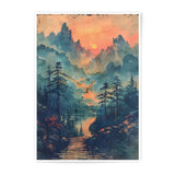 Mountain Sunset Photographic Print, Landscape Wall Art, Nature Photo Print, Scenic View Artwork, Home Decor, Gift Idea - Tawshia