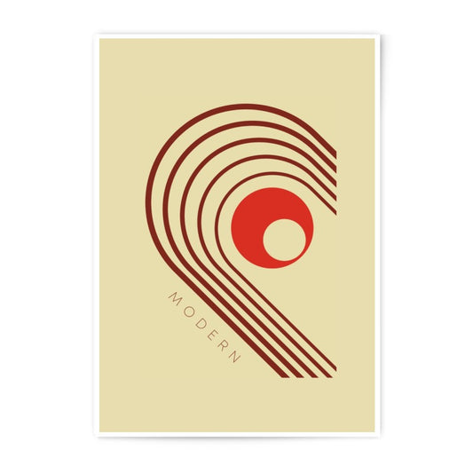 Modern Abstract Photographic Print, Geometric Wall Art, Retro Minimalist Decor, Red and Brown Design, Stylish Home Gift Idea - Tawshia