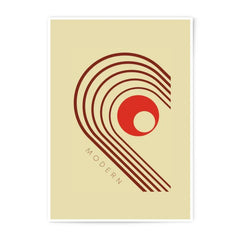 Modern Abstract Photographic Print, Geometric Wall Art, Retro Minimalist Decor, Red and Brown Design, Stylish Home Gift Idea - Tawshia