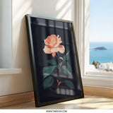 Peach Rose Wall Art, Floral Print, Botanical Illustration, Elegant Home Decor, Flower Art Print, Romantic Gift, Modern Wall Decor - Tawshia