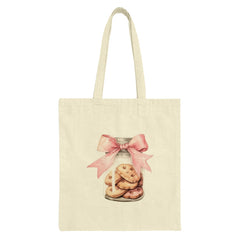 Cookies in a Jar Tote Bag, Cute Bow Tote, Watercolor Art Tote Bag, Everyday Bag, Gift Idea for Baker, Whimsical Design Bag - Tawshia