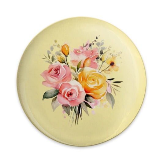 Floral Bouquet Pinback Button, Watercolor Roses Button, Flower Pin, Cute Button, Aesthetic Pin, Botanical Button, Gift for Her - Tawshia
