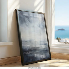 Moody Sky Wall Art, Abstract Seascape Print, Coastal Art, Minimalist Art, Atmospheric Artwork, Home Decor, Nature Painting, Calming - Tawshia