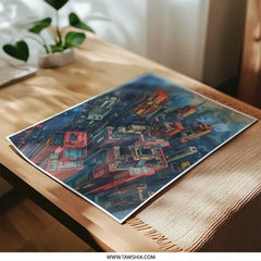 Cityscape Art Photographic Print, Urban Skyline Decor, Futuristic City Art, Architecture Print, Modern Cityscape - Tawshia