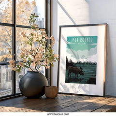 Isle Royale National Park Wall Art, Moose Print, Lake Landscape Poster, Nature Artwork, Cabin Decor, Wilderness Scene, Rustic Home Decor - Tawshia