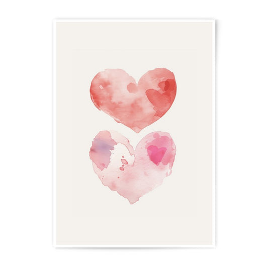 Watercolor Heart Photographic Print, Love Art Print, Minimalist Heart Decor, Valentines Gift, Anniversary Gift, Home Decor - Tawshia