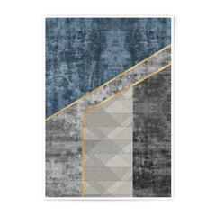 Abstract Geometric Photographic Print, Modern Art, Blue Gray Gold Decor, Minimalist Wall Art, Contemporary Home Decor - Tawshia