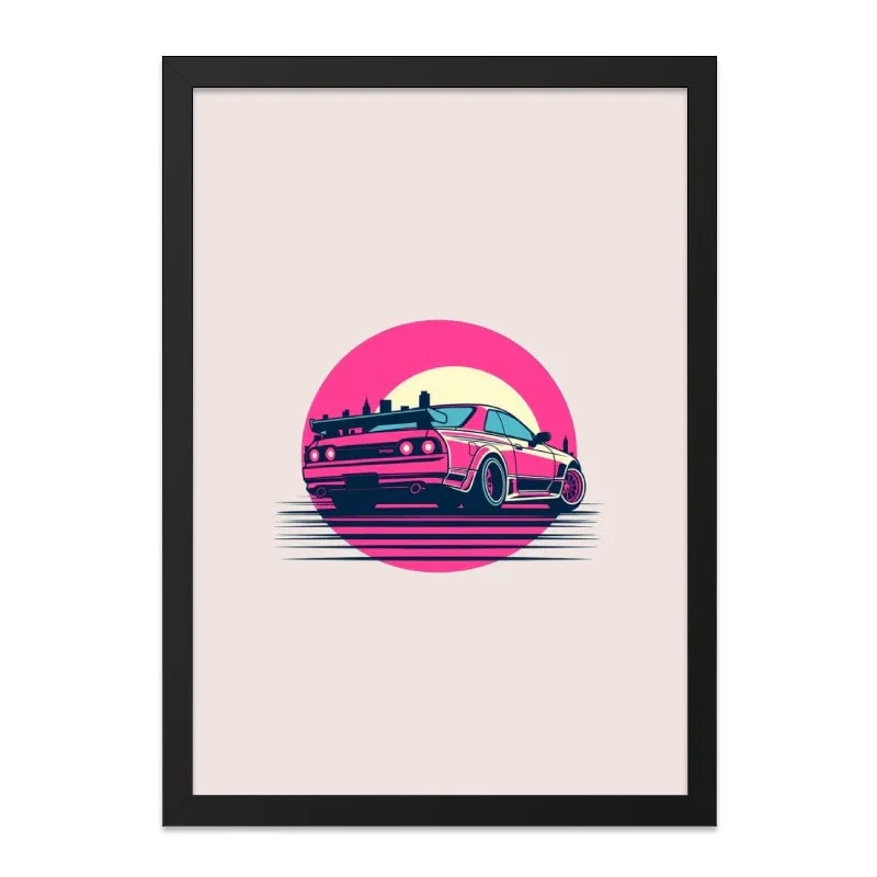 Retro Car Wall Art, JDM Car Poster, Japanese Car Art, Synthwave Car Print, Classic Car Decor, Man Cave Gift, Car Enthusiast Wall Decor - Tawshia