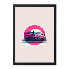 Retro Car Wall Art, JDM Car Poster, Japanese Car Art, Synthwave Car Print, Classic Car Decor, Man Cave Gift, Car Enthusiast Wall Decor - Tawshia