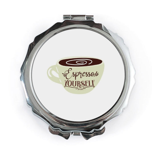 Espresso Yourself Pocket Mirror, Coffee Lover Gift, Unique Pocket Mirror, Inspirational Pocket Mirror, Cute Compact Mirror - Tawshia