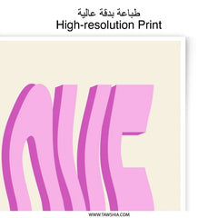 Love Photographic Print, Pink Word Art, Typography Wall Decor, Trendy Home Art, Modern Minimalist Print - Tawshia