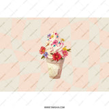 Floral Ice Cream Tumbler, Cute Tumbler, Unique Tumbler, Ice Cream Lover Gift, Summer Tumbler, Travel Tumbler, Gift For Her, Tumblers - Tawshia