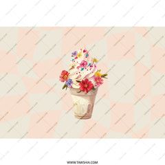 Floral Ice Cream Tumbler, Cute Tumbler, Unique Tumbler, Ice Cream Lover Gift, Summer Tumbler, Travel Tumbler, Gift For Her, Tumblers - Tawshia