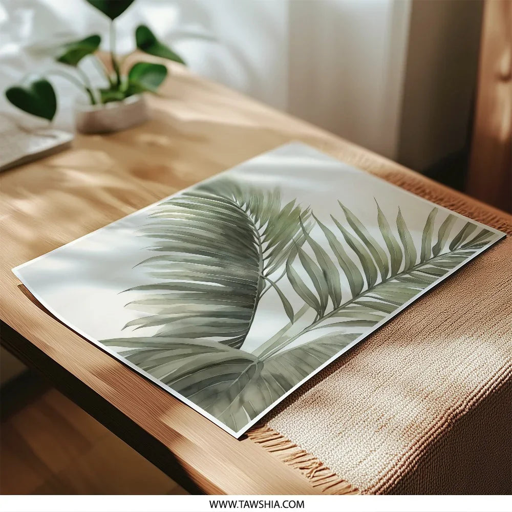 Palm Leaf Photographic Print, Tropical Wall Art, Botanical Decor, Modern Home Decor, Nature Photography, Calming Wall Art, Minimalist - Tawshia