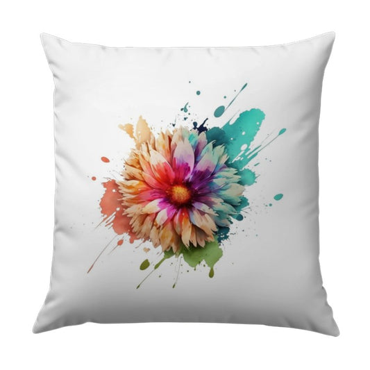 Watercolor Flower Pillow, Floral Art Throw Pillow, Colorful Home Decor, Modern Flower Cushion, Decorative Accent Pillows - Tawshia