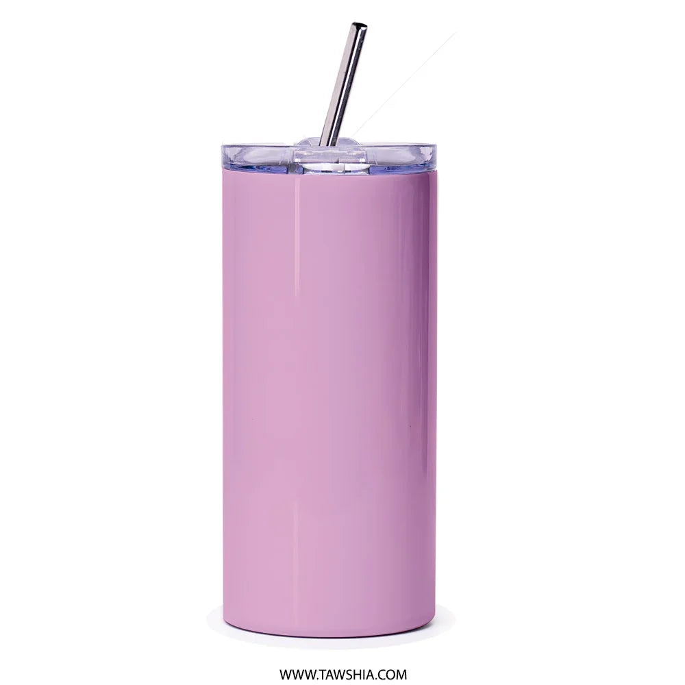 Sleek and Stylish Pink Tumbler with Straw Beverage product