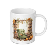 Cozy Fall Mug, Autumn Reading Nook, Pumpkin Season Decor, Book Lover Gift, Warm Drink Mug (115 characters) - Tawshia