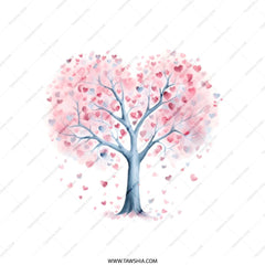 Heart Tree Tote Bag, Love Tree Bag, Valentines Gift Bag, Romantic Tote, Heart Leaves, Whimsical Bag, Gift for Her, Anniversary Bag - Tawshia