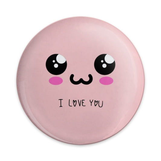 Kawaii I Love You Pinback Button, Cute Anime Gift, Pink Button, Valentine's Day Gift, Love Button, Kawaii Style Button, Gift For Her - Tawshia