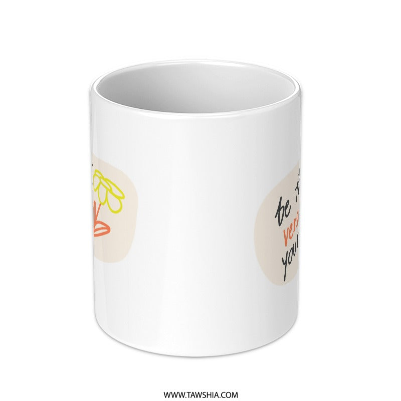 Best Version Mug, Motivational Gift, Positive Affirmation Mug, Inspirational Coffee Mug, Self Love Mug, Floral Mug, Gift for Her - Tawshia