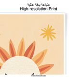 Smiling Sun Photographic Print, Boho Wall Art, Nursery Decor, Happy Sunshine Illustration, Kids Room Art, Playroom Decor, Sunshine Art Print - Tawshia