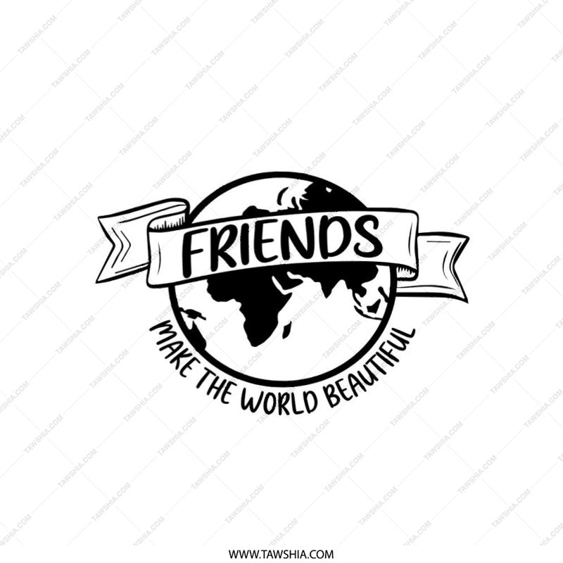 Friends Pillow, World Pillow, Make The World Beautiful, Gift Idea, Friendship Decor, Inspirational Pillow, Home Decor, Gift for Friend - Tawshia