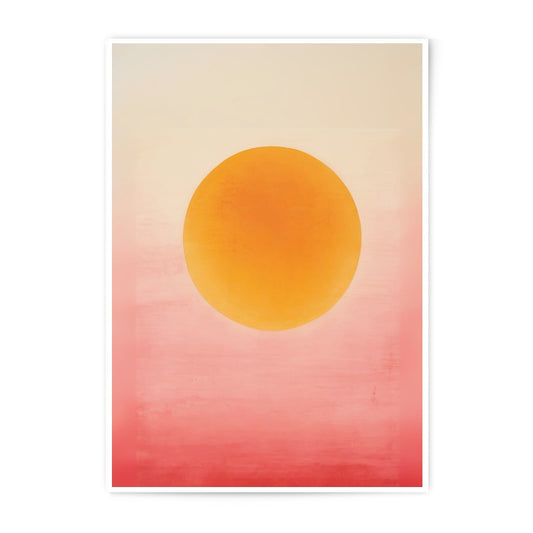 Minimalist Sun Photographic Print, Abstract Circle Wall Art, Sunset Inspired Decor, Modern Home Art Print, Orange and Pink Artwork - Tawshia