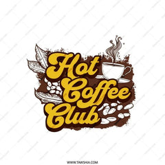 Hot Coffee Club Pillow, Coffee Lover Decor, Cafe Inspired Gift, Modern Home Accent, Unique Pillow Design - Tawshia