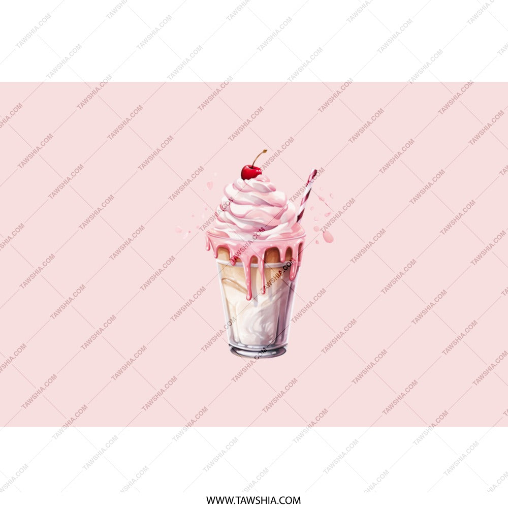 Pink Milkshake Tumbler, Cute Drinkware, Sweet Treat Design, Trendy Tumbler, Stylish Cup, Gift Idea, Unique Tumbler, Summer Vibes, Ice Cream - Tawshia