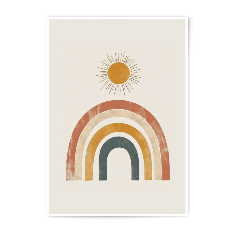 Rainbow Photographic Print, Boho Wall Art, Minimalist Decor, Sun Art Print, Modern Art Print, Neutral Tones Art, Home Decor Art - Tawshia