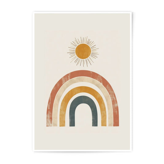 Rainbow Photographic Print, Boho Wall Art, Minimalist Decor, Sun Art Print, Modern Art Print, Neutral Tones Art, Home Decor Art - Tawshia