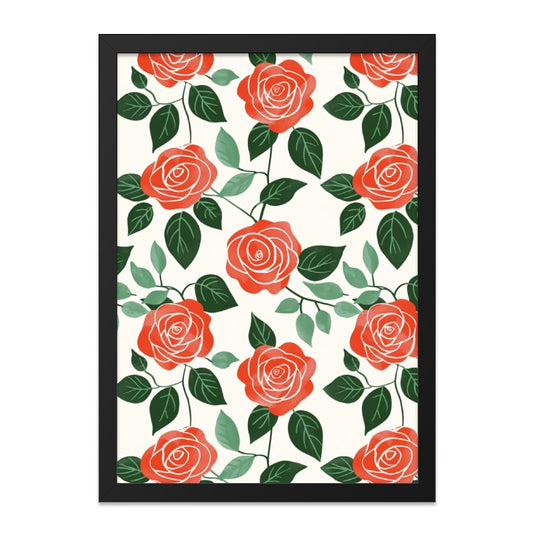 Red Rose Floral Wall Art, Botanical Print, Flower Artwork, Modern Home Decor, Trendy Poster, Wall Decor, Aesthetic Room Decor - Tawshia