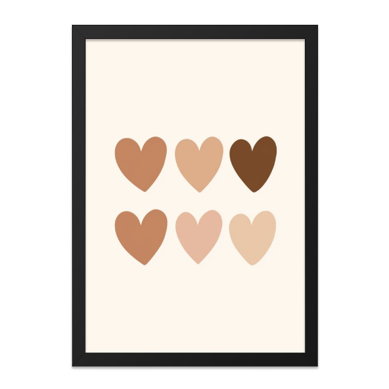 Minimalist Hearts Wall Art, Boho Decor, Neutral Tones, Love Art Print, Gallery Wall, Modern Home Decor, Abstract Art Print, Simple Wall - Tawshia