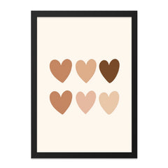 Minimalist Hearts Wall Art, Boho Decor, Neutral Tones, Love Art Print, Gallery Wall, Modern Home Decor, Abstract Art Print, Simple Wall - Tawshia