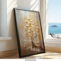 Floral Tree Wall Art, Abstract Flower Tree, Blossom Tree Painting, Textured Wall Decor, Nature Inspired Art, Botanical Wall Print - Tawshia