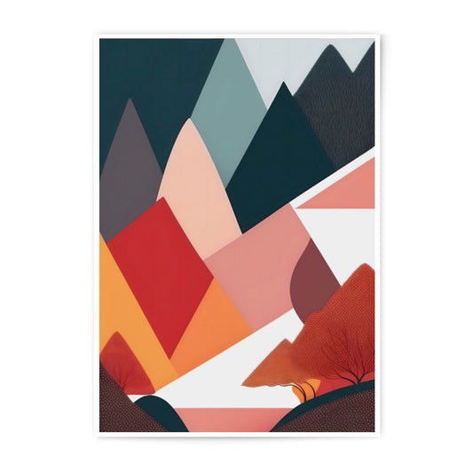 Abstract Mountain Photographic Print, Geometric Art, Colorful Landscape, Modern Home Decor, Wall Art - Tawshia