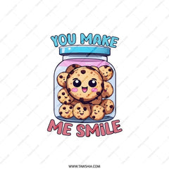 You Make Me Smile Pillow, Cute Cookie Pillow, Cookie Jar Design, Home Decor Pillow, Gift For Baker, Cartoon Cookies, Fun Throw Pillow - Tawshia