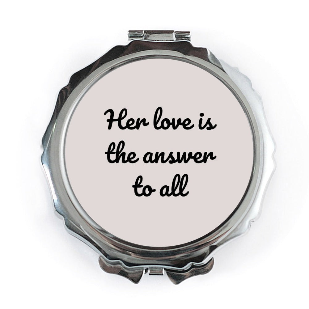 Her Love Pocket Mirror, Pocket Mirror, Inspirational Mirror, Love Gift, Affirmation Mirror, Gift for Her, Her Love is the Answer - Tawshia