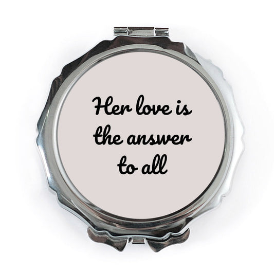 Her Love Pocket Mirror, Pocket Mirror, Inspirational Mirror, Love Gift, Affirmation Mirror, Gift for Her, Her Love is the Answer - Tawshia