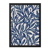 Indigo Leaves Wall Art, Botanical Print, Abstract Leaf Pattern, Modern Home Decor, Elegant Framed Art, Nature Inspired, Wall Decor - Tawshia