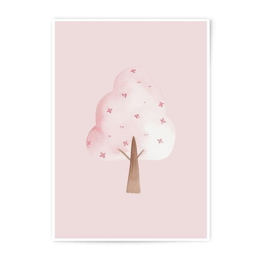 Watercolor Tree Photographic Prints, Pink Tree Art, Nursery Decor, Pastel Art Print, Girl Room Art, Watercolor Illustration (135) - Tawshia