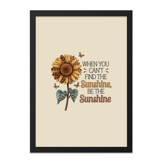 Sunflower Wall Art, Sunshine Decor, Inspirational Art, Leopard Print Sunflower, Positive Quote Print, Home Decor - Tawshia