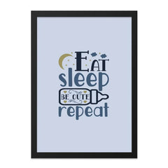 Eat Sleep Be Cute Repeat Wall Art, Nursery Decor, Baby Room Art, New Baby Gift, Baby Shower Gift, Cute Baby Art Print, Kids Room Art - Tawshia