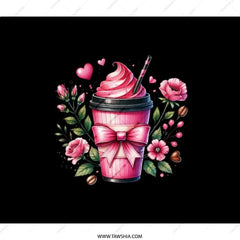 Coffee Floral Backpack, Pink Drink Backpack, Trendy Backpack, Aesthetic Backpack, School Backpack, Cute Backpack, Gift Idea - Tawshia