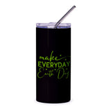 Earth Day Tumbler, Green Everyday Design Tumbler, Travel Tumbler, Sustainable Gift, Eco Friendly, Reusable Tumbler with Straw - Tawshia